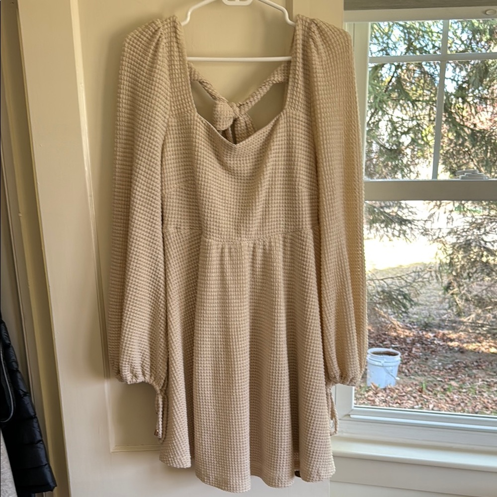 NWT-Waffle Knit Babydoll Dress